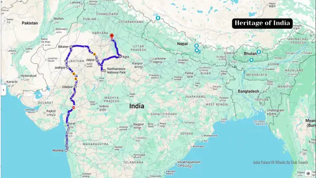 Heritage of India Route Map