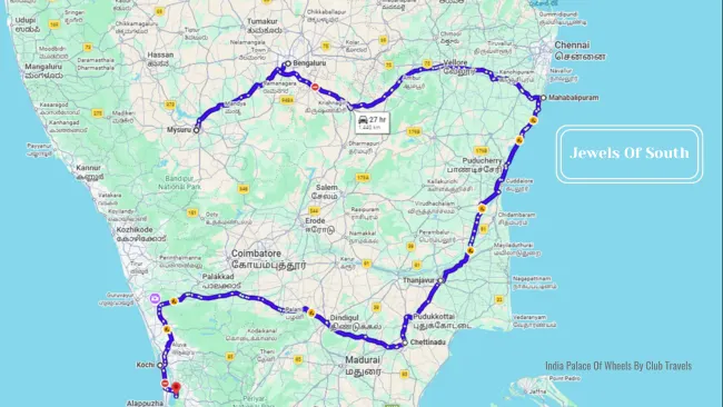 Jewels Of South Route Map