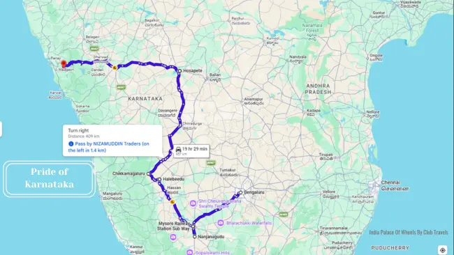 Pride of Karnataka Route Map